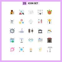 Set of 25 Modern UI Icons Symbols Signs for clock tool search graphic measuring Editable Vector Design Elements
