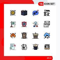 Set of 16 Modern UI Icons Symbols Signs for flag brazil technical help banner screwdriver Editable Creative Vector Design Elements