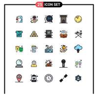 Universal Icon Symbols Group of 25 Modern Filled line Flat Colors of ball historic discussion column arch Editable Vector Design Elements