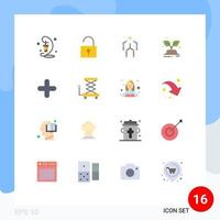 16 Creative Icons Modern Signs and Symbols of add world action trees motion Editable Pack of Creative Vector Design Elements