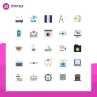 25 User Interface Flat Color Pack of modern Signs and Symbols of mind personality energy saver font layout Editable Vector Design Elements