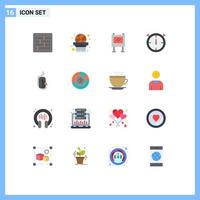 Set of 16 Modern UI Icons Symbols Signs for diagram online billboard internet mouse Editable Pack of Creative Vector Design Elements