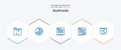 Multimedia 25 Blue icon pack including . bookmark. . management vector