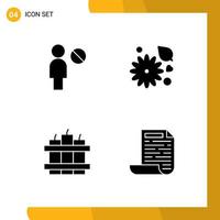 Set of Commercial Solid Glyphs pack for user timer flower nature design Editable Vector Design Elements