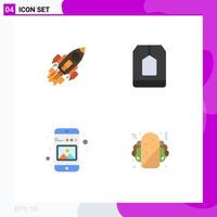 4 Universal Flat Icon Signs Symbols of startup food launch bag gallery Editable Vector Design Elements