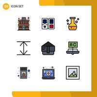 9 Creative Icons Modern Signs and Symbols of education purse flask fashion expand Editable Vector Design Elements