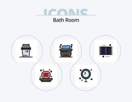 Bath Room Line Filled Icon Pack 5 Icon Design. bathroom. shower. bathroom. cleaning. bath vector