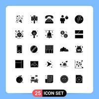 paquete de iconos vectoriales de stock de 25 signos y símbolos de línea para comunicación de rendimiento de auriculares avatar humano elementos de diseño vectorial editables vector