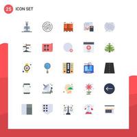 25 Universal Flat Colors Set for Web and Mobile Applications calculation budget security banking audit Editable Vector Design Elements