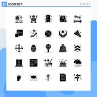 25 iconos creativos, signos y símbolos modernos de actividades, caja de paquete de tocador, elementos de diseño vectorial editables vector