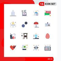 Set of 16 Modern UI Icons Symbols Signs for chart analysis knowledge message conversation Editable Pack of Creative Vector Design Elements