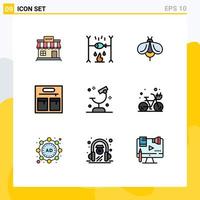 Modern Set of 9 Filledline Flat Colors Pictograph of microscope biology vacation fashion bug Editable Vector Design Elements