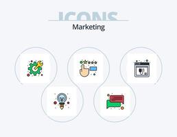 Marketing Line Filled Icon Pack 5 Icon Design. media. ad. customer satisfaction. solution. business vector