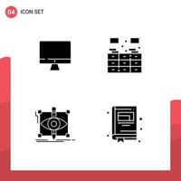 Set of Vector Solid Glyphs on Grid for computer draft hardware cupboard sketching Editable Vector Design Elements