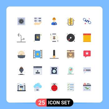 conjunto de pictogramas de 25 colores planos simples de elementos de diseño vectorial editables del constructor de mano de obra de control de otoño de hoja vector