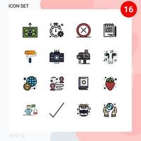 Set of 16 Modern UI Icons Symbols Signs for plan corporate cancel competitive remove Editable Creative Vector Design Elements