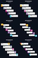 Vector 6 Infographics Pack Presentation slide template 5 Steps cycle diagrams and timelines