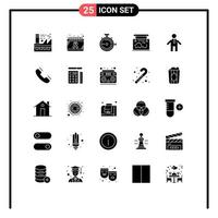 Set of 25 Modern UI Icons Symbols Signs for location frame health stopwatch optimization Editable Vector Design Elements