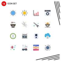 paquete de iconos de vectores de stock de 16 signos y símbolos de línea para el gráfico de la aplicación de noticias bowl mac paquete editable de elementos creativos de diseño de vectores