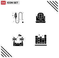 Universal Icon Symbols Group of Modern Solid Glyphs of cable online wire communication park Editable Vector Design Elements