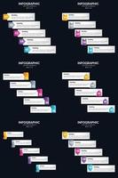 plantilla de diapositiva de presentación del paquete de infografías vectoriales 6 diagramas de ciclo de 5 pasos y líneas de tiempo vector