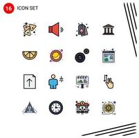 conjunto de 16 iconos modernos de la interfaz de usuario signos de símbolos para el negocio de la construcción de huevos de dinero de frutas elementos de diseño de vectores creativos editables