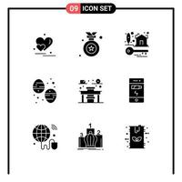 9 Creative Icons Modern Signs and Symbols of school chair keys sweets dessert Editable Vector Design Elements