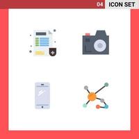 Modern Set of 4 Flat Icons and symbols such as doctor mobile report media iphone Editable Vector Design Elements