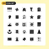 Set of 25 Modern UI Icons Symbols Signs for employee price gps payment cashless Editable Vector Design Elements