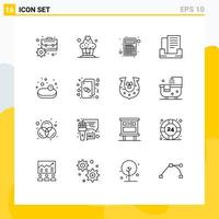 Set of 16 Vector Outlines on Grid for cards shopping calculator soup outbox Editable Vector Design Elements