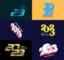 Big Set of 2023 Happy New Year logo text design 2023 number design template vector