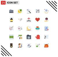 Flat Color Pack of 25 Universal Symbols of marketing business saw travel hotel Editable Vector Design Elements