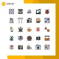 25 iconos creativos signos y símbolos modernos de nota macbook juego computadora portátil elementos de diseño vectorial editables vector