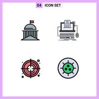 4 Creative Icons Modern Signs and Symbols of city screen ireland coding creative Editable Vector Design Elements