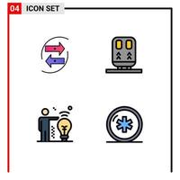 Set of 4 Modern UI Icons Symbols Signs for chang transportation exchang back man Editable Vector Design Elements