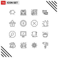 16 iconos creativos signos y símbolos modernos de conferencias macbook finanzas computadora portátil elementos de diseño vectorial editables vector