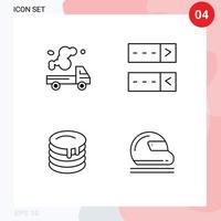 conjunto moderno de 4 colores planos y símbolos de línea de llenado, como la contraseña de gas de la boda del automóvil, elementos de diseño de vectores editables de Canadá