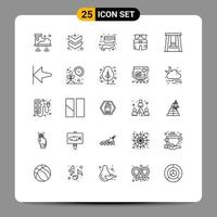 25 User Interface Line Pack of modern Signs and Symbols of swing kids credit trouser swim Editable Vector Design Elements