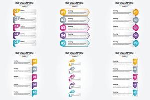 ilustración vectorial infografía conjunto de diseño plano para folleto publicitario y revista vector