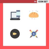 Flat Icon Pack of 4 Universal Symbols of computer arrow macbook baking forward Editable Vector Design Elements