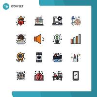 Set of 16 Modern UI Icons Symbols Signs for cake picker code dropper programming Editable Creative Vector Design Elements