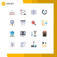 Modern Set of 16 Flat Colors and symbols such as job search hardware employee nature Editable Pack of Creative Vector Design Elements