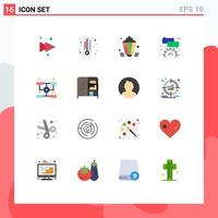 16 Creative Icons Modern Signs and Symbols of share network muslim business comment Editable Pack of Creative Vector Design Elements