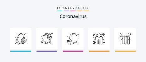 paquete de iconos de la línea 5 de coronavirus que incluye la propagación. proteccion. médico. corona. farmacia. diseño de iconos creativos vector