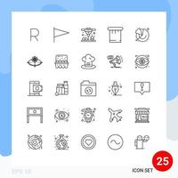 grupo de 25 líneas de signos y símbolos para gráficos comerciales herramientas de financiación directa elementos de diseño vectorial editables vector