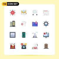 16 Flat Color concept for Websites Mobile and Apps business memory fitness electronic component Editable Pack of Creative Vector Design Elements