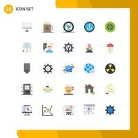Pack of 25 creative Flat Colors of interface application drink superstar movie star Editable Vector Design Elements