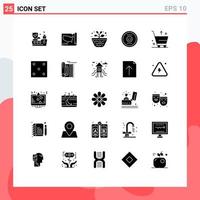 25 Universal Solid Glyphs Set for Web and Mobile Applications commerce power geography energy computing Editable Vector Design Elements