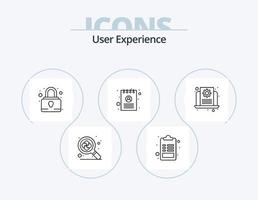 paquete de iconos de línea de experiencia de usuario 5 diseño de iconos. SEO lista. lista. expediente. archivo vector