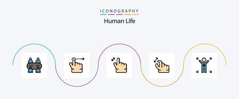 paquete de iconos de 5 planos llenos de línea humana que incluye . oportunidad. zoom. hombre. zoom vector